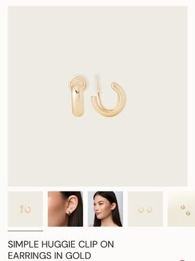Simple Huggie Clip-On Earrings in Gold - AIORI